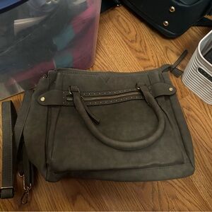 Gray handbag (includes straps for crossbody)
